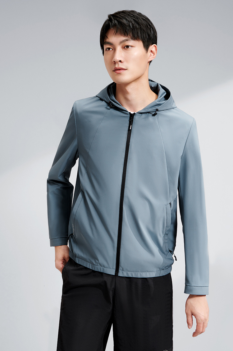 hla海澜之家夹克男春季连帽连帽简约有型外套hwjad1q012a蓝灰1318096