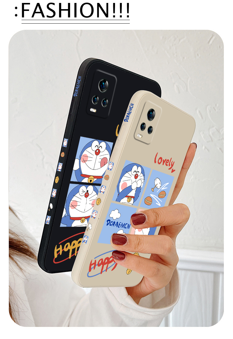 沫涵vivos7e手机壳哆啦a梦液态硅胶侧边图案vivos7外壳卡通vivos7t