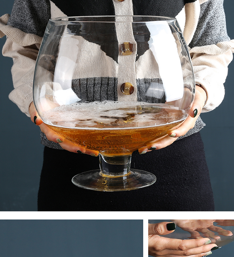 雷军超大杯巨大特大号酒杯超大巨型大容量啤酒杯红酒杯高脚杯玻璃英雄