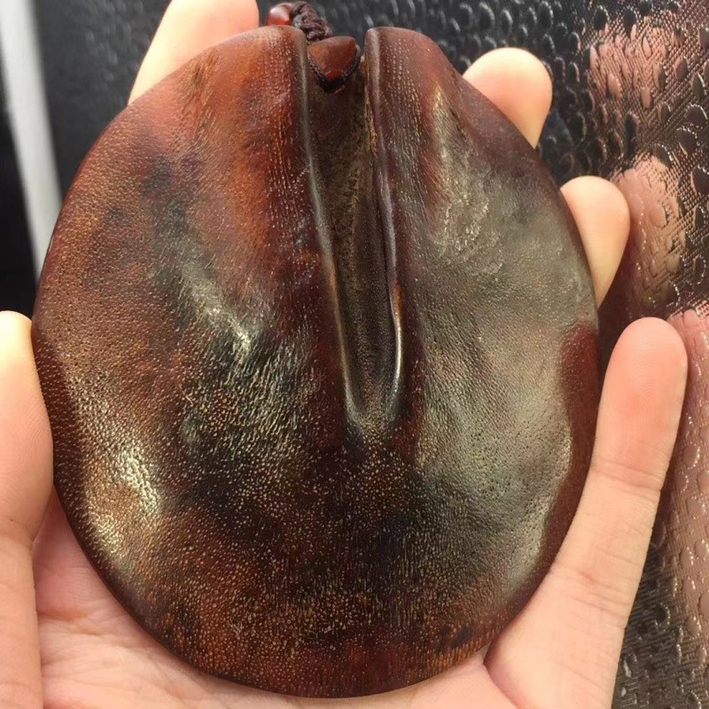 曲壳天然黑驴蹄子吊坠牌子随型手把件平安牌鱼子纹似xnj 图片色 j