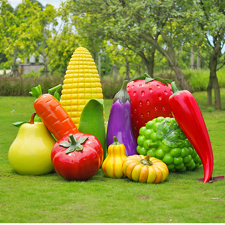 大型仿真水果蔬菜雕塑采摘园农场草莓造型农产品装饰南瓜摆件模型白