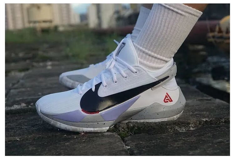 官方舰店纯原字母哥2代男女篮球鞋白水泥首发黑白实战耐磨防滑低帮