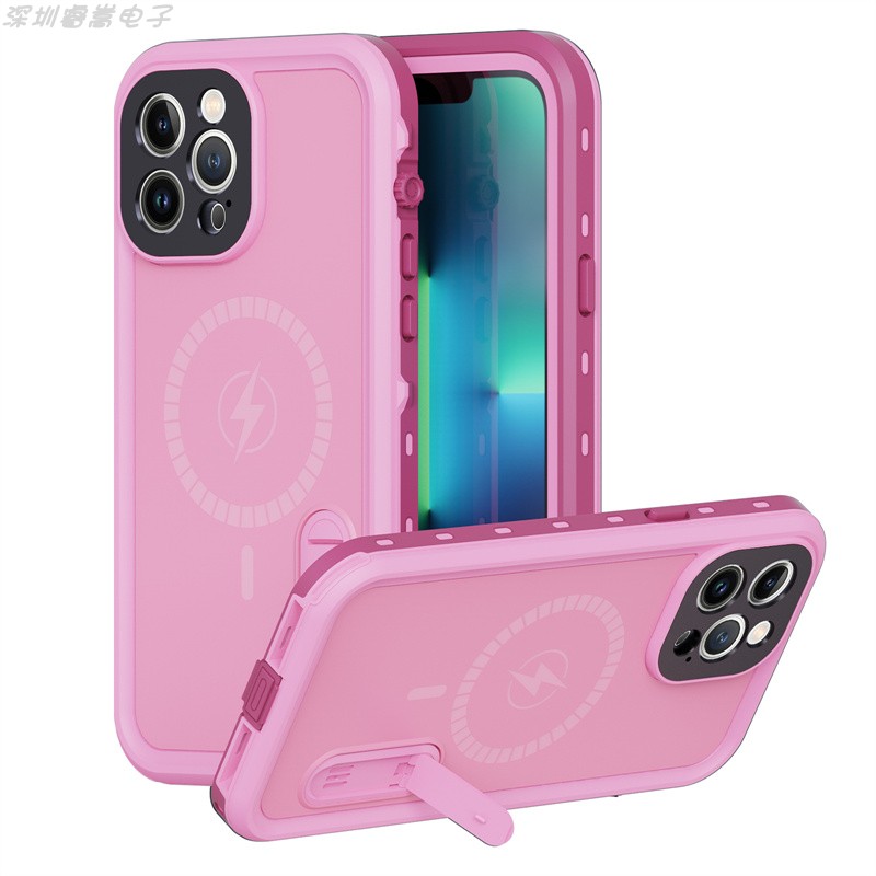 miavito适用苹果iphone12promax彩色支架防水手机壳屏幕全包镜头磁吸