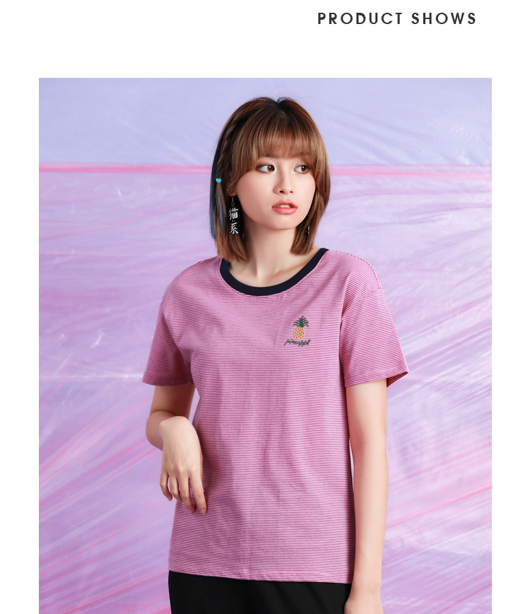 真维斯女装 2021夏新款 平纹布圆领织间绣花短袖t恤jw 深黄色8439 s