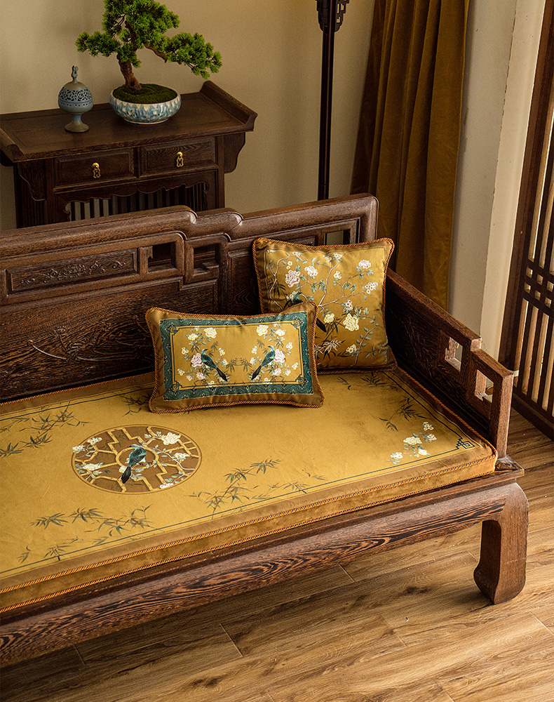 悠画名堂东方西楼新中式红木实木沙发垫套罩防滑罗汉床坐垫五件套定做