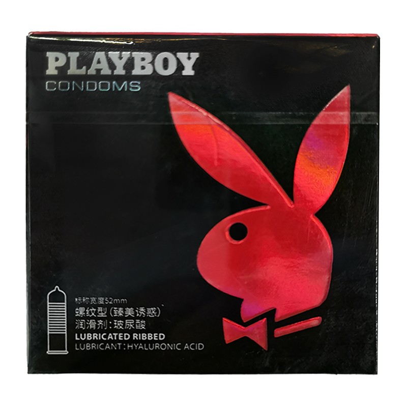 花花公子playboy 避孕套安全套玻尿酸螺纹款 10盒