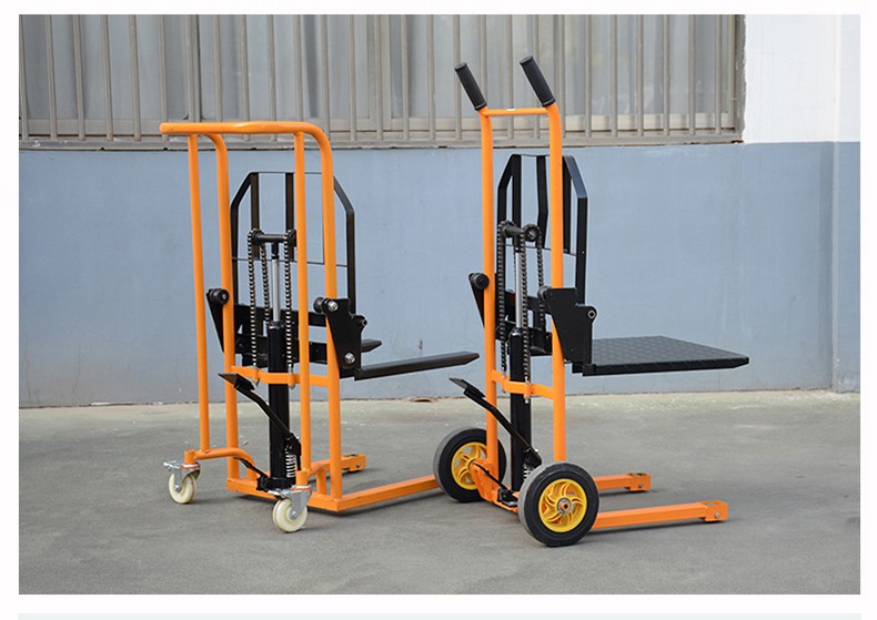 爵力手动搬运车行李堆高车升高车液压升降轻便搬运叉车便携式小型装卸