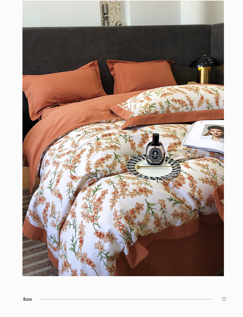 紫罗兰家纺 秋冬高端美式80支全棉长绒棉加厚磨毛四件套纯棉被套保暖