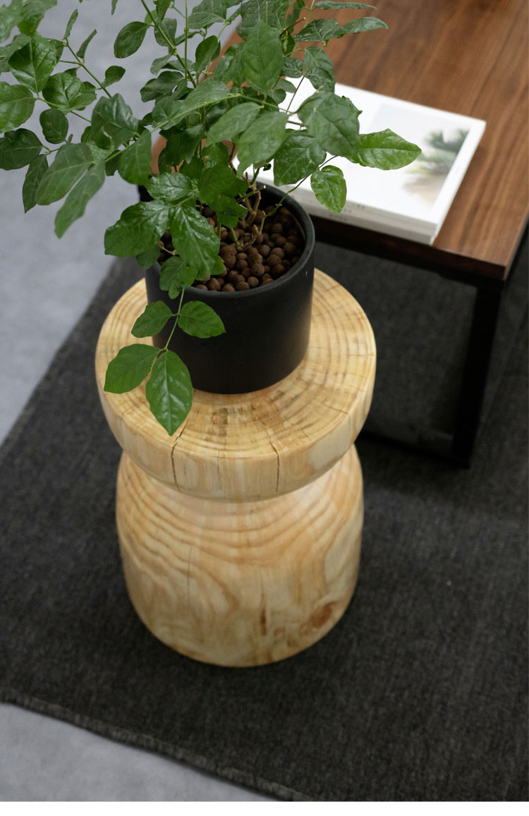 小矮凳实木民宿酒店实木墩子创意原木树桩木桩木墩木凳小圆边几角几
