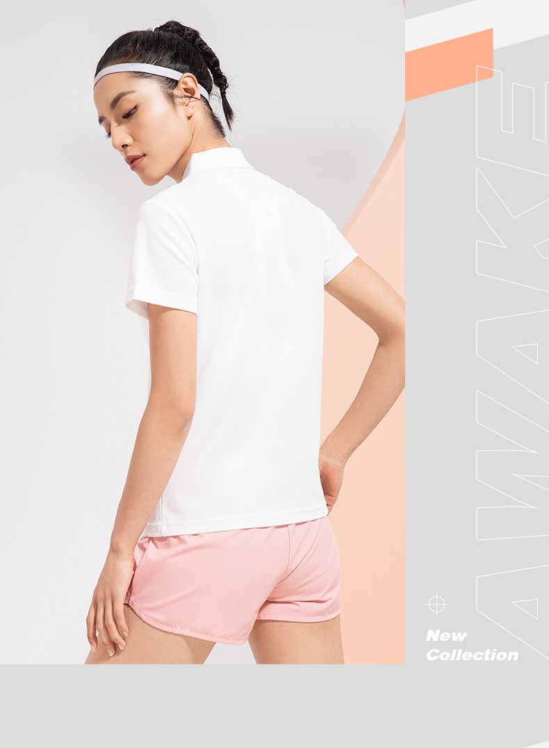 361运动t恤女2021夏季新款polo衫常规休闲上衣翻领透气短袖羽白m