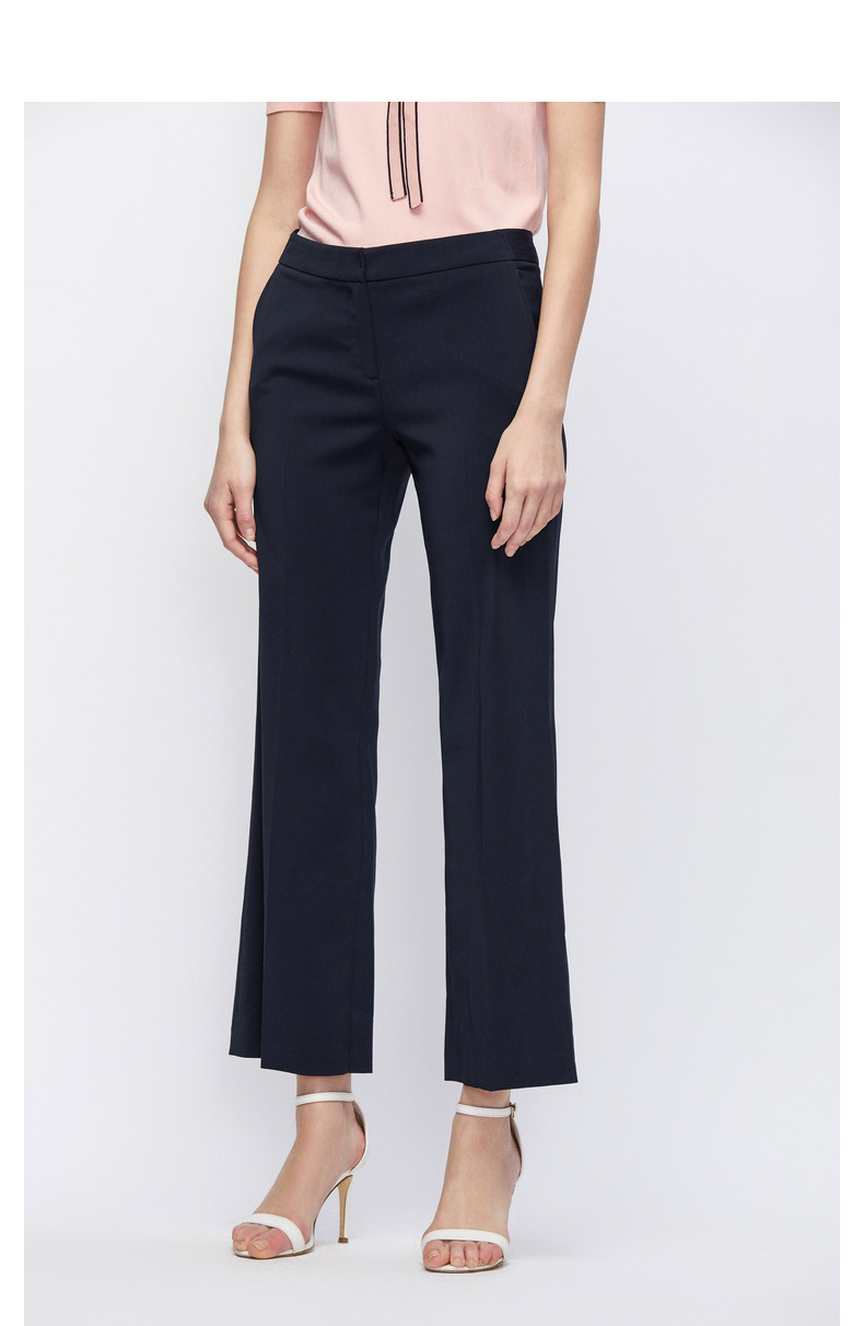 朗姿裤子女2020夏季女装职业通勤百搭宽松微喇垂坠休闲裤商场同款 藏