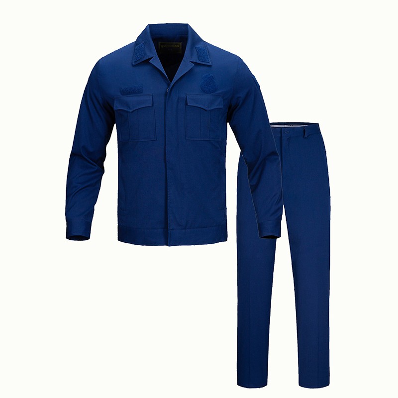 新款短袖备勤服火焰蓝训练服蓝色春秋长袖备勤服夏备勤服短袖套装