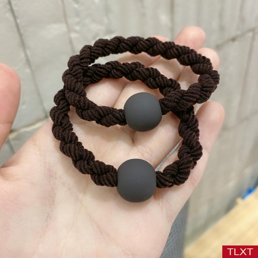 tlxt日韩简约基础高弹力粗皮筋头绳耐用发圈马尾皮套绑发绳头饰黑色