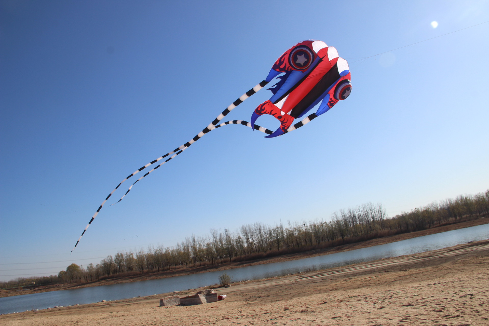 领航风筝美国队长三叶虫充气风筝展览风筝7平米