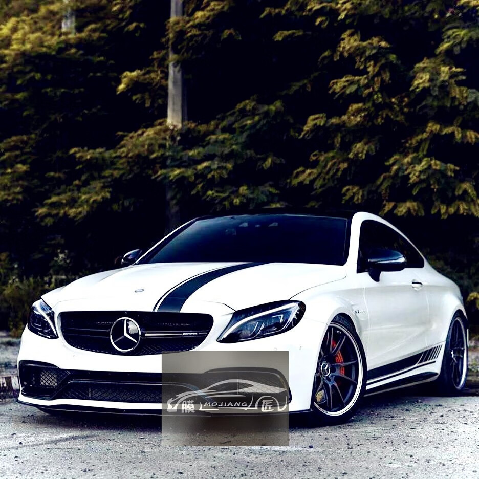 适用于奔驰c260l车贴拉花c级c200 amg改装c63c43车身装饰彩条贴纸 原