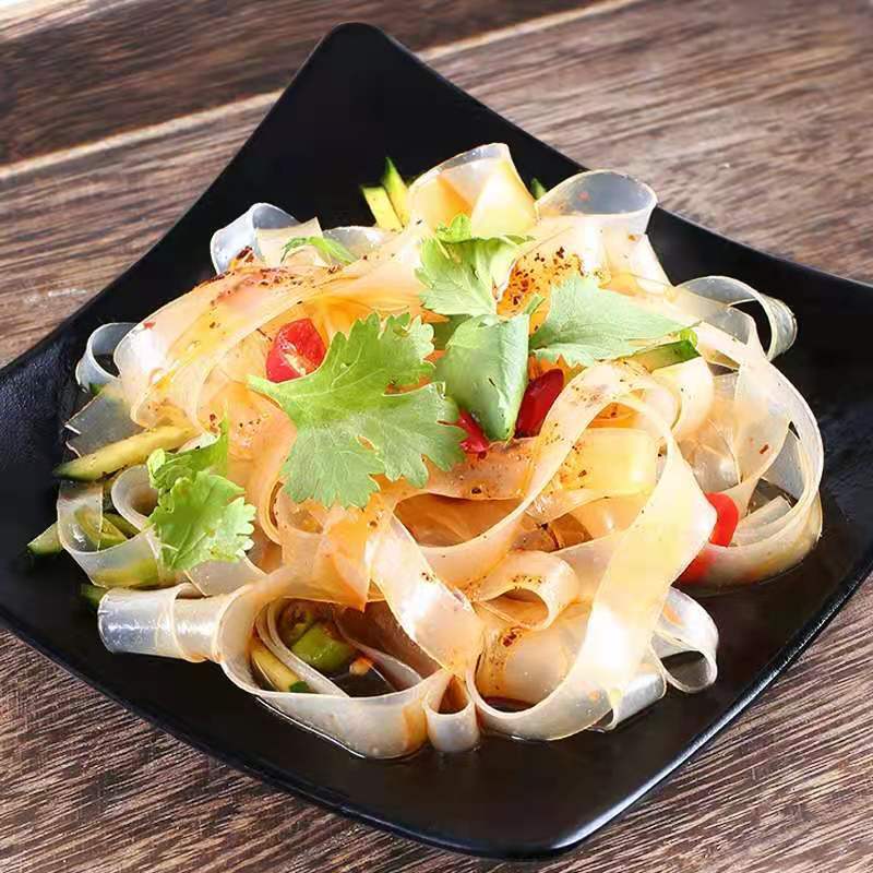 水晶凉皮干货,凉拌菜.简单方便.口感爽脆.