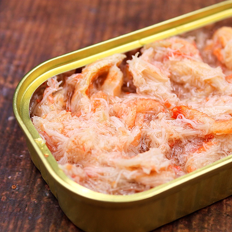 9折雪蟹蟹肉罐头80g蟹腿蟹柳即食螃蟹肉海鲜罐头食品下饭菜海鲜