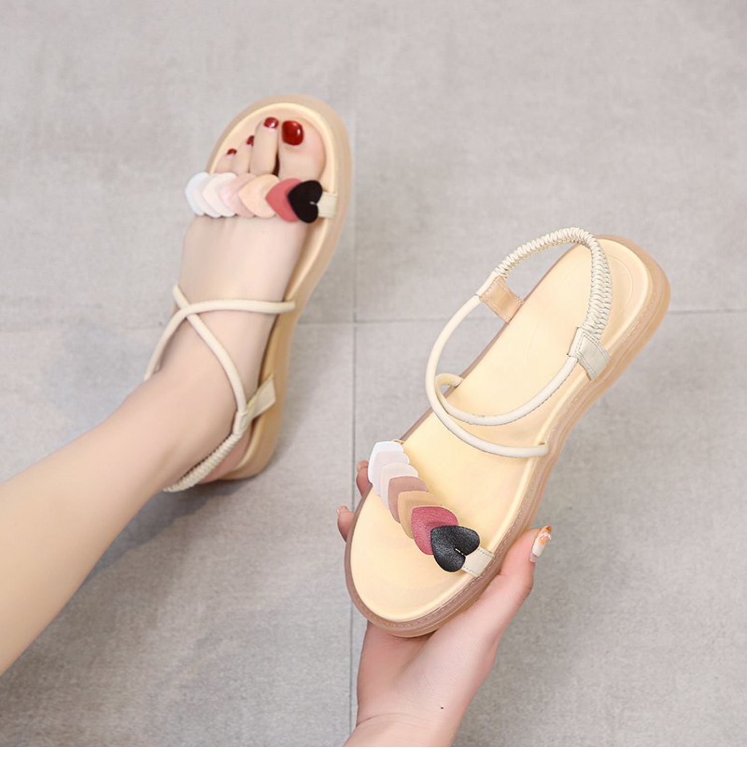 素蕊凉鞋女仙女风2021年夏季新款时尚平底ins潮夏天网红百搭罗马鞋子