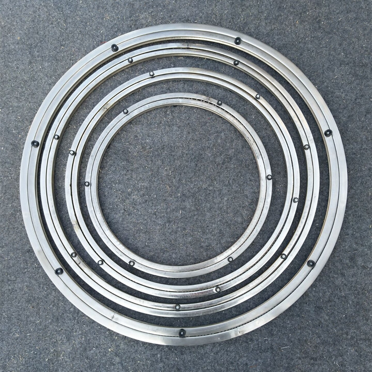 火锅桌玻璃防滑底座圆桌面轨道滑轮餐桌不锈钢转芯旋转转盘器 直径120