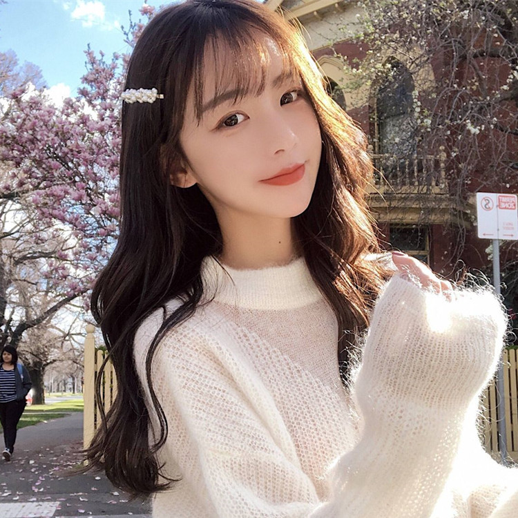 假发女空气刘海长卷发大波浪雾霾蓝长发蓬松修脸全头套 浅棕色