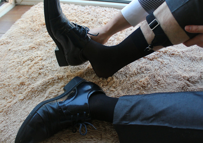 轻奢淑离(shuli)士袜夹腿环吊袜带欧美正装绅士袜防滑tnt丝袜夹棉袜夹