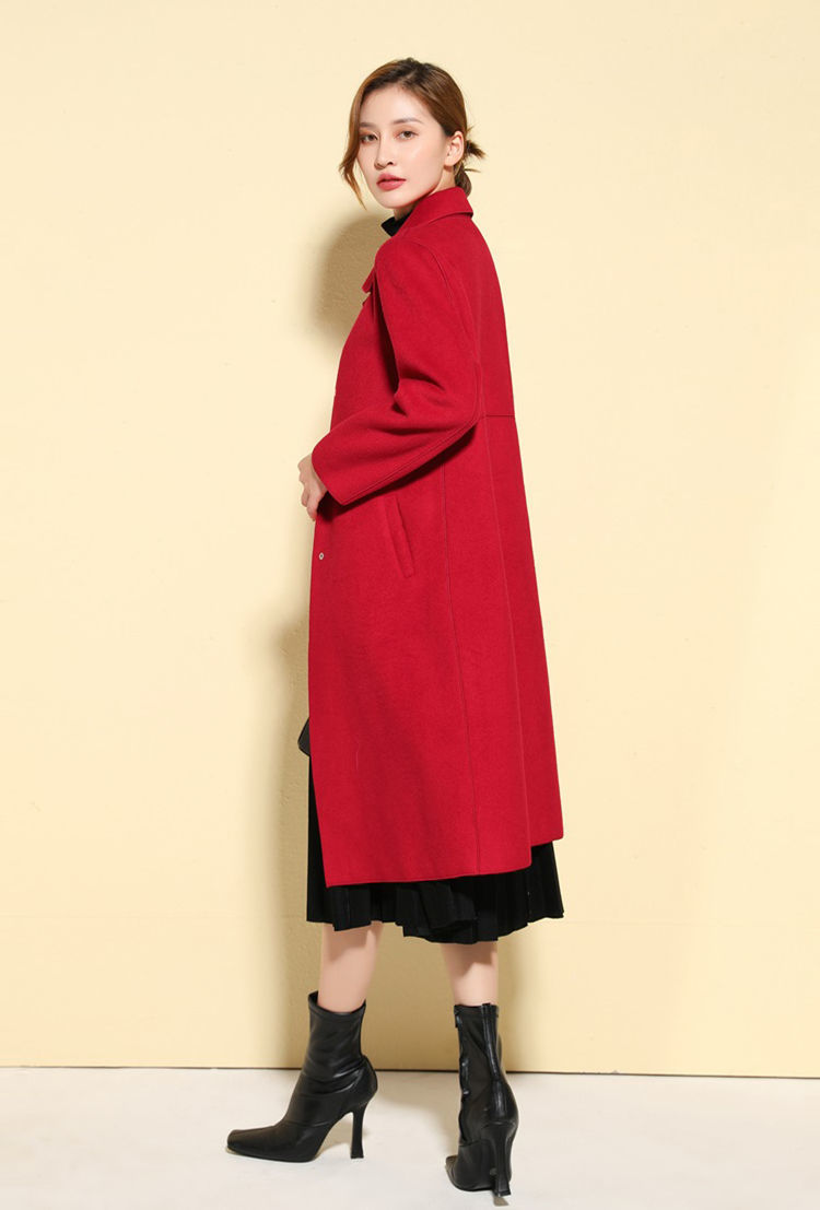 中老年人女装双面绒毛呢子大风衣外套女中长款女2022新款韩版气质春秋