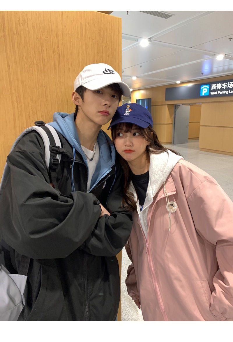 楠笙记 2021年春秋季假两件外套女学生情侣装ins港风宽松百搭夹克女