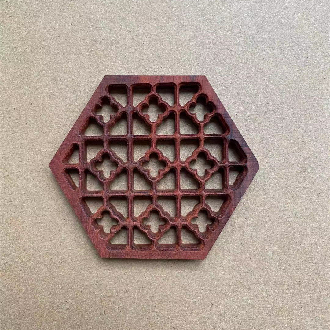 六角二胡音窗实木八角窗格中胡高胡圆形白木黑檀紫檀黄杨音窗花白木