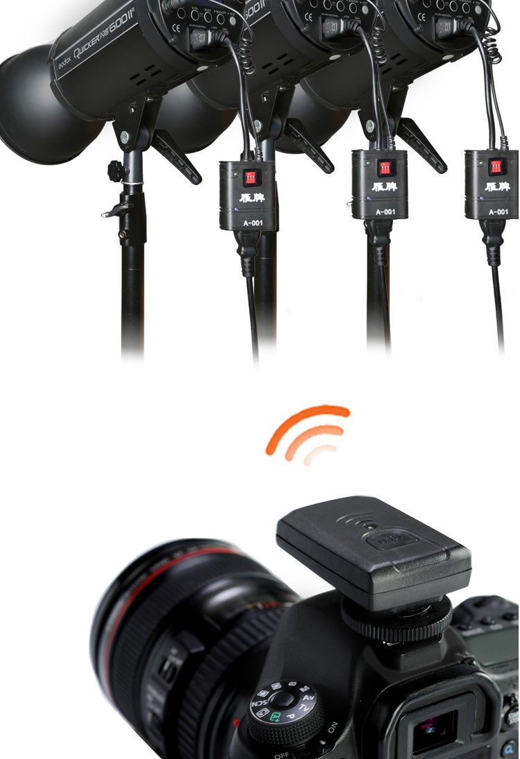 雁牌无线引闪器摄影棚闪光灯单反相机触发器佳能索尼通用引闪器八频
