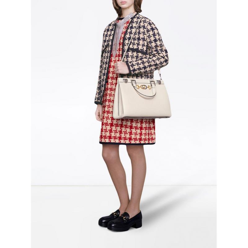 古驰gucci手提包女士奢侈品gucci zumi中号顶部手柄托特包 白色 通用