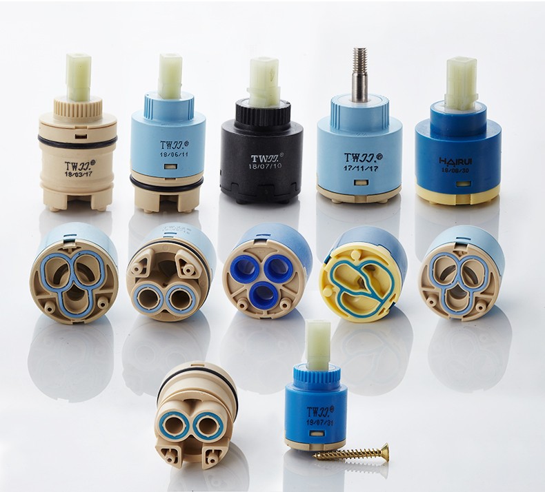 圣雪面盆厨房水龙头阀芯冷热加厚陶瓷芯混水阀龙头卫浴配件40空转连体