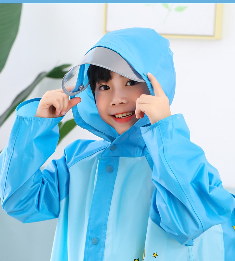 天堂儿童雨衣尼龙绸雨衣雨披幼儿园小学生可爱卡通透明帽沿男女孩长款