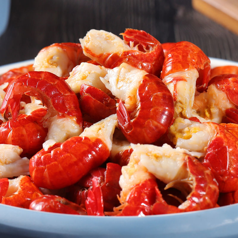 净重无冰衣龙虾尾冷冻鲜活无冰衣大号生虾尾去头小龙虾球批发广纳力驰