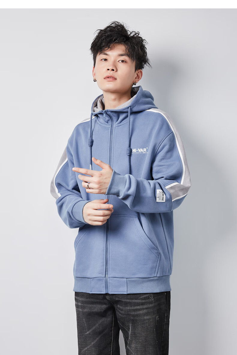 唐狮2021春秋装新款针织男外套 雾蓝 l