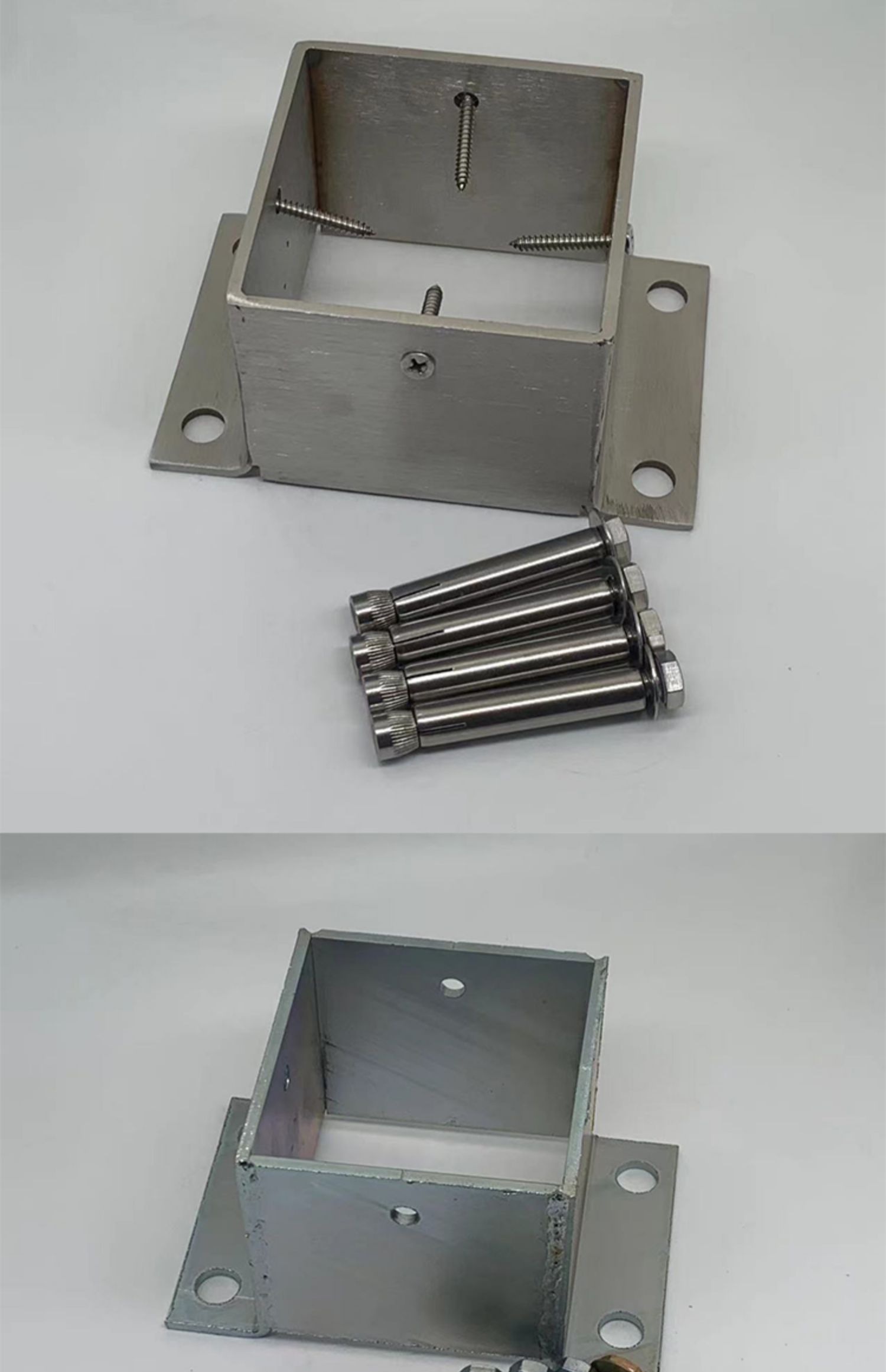 不锈钢木方管立柱套筒固定底座葡萄架栏杆角码脚套水泥固定件 藏青色