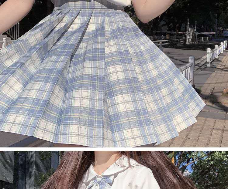 【夏季短裙套装】白溟jk制服格裙夏季女生套装jks水手服学生服百褶裙