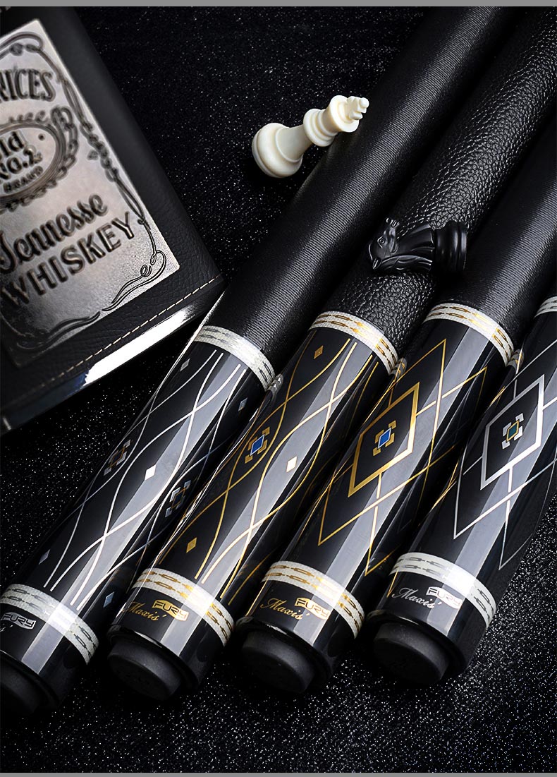 fury台球杆大头威利ms中式八球球杆黑8球杆威力九球杆飞利桌球杆皮把