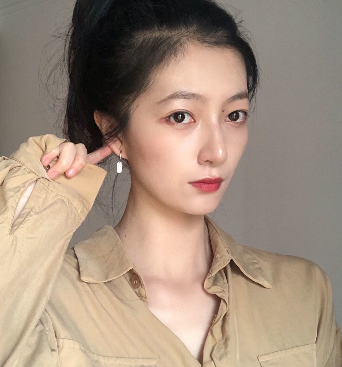 s925银lucky不对称耳环女潮ins网红耳扣耳圈耳饰复古防过敏新款 lucky