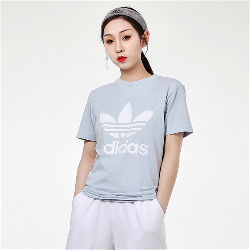 adidas阿迪达斯三叶草短袖女休闲t恤gj1011gj1010l