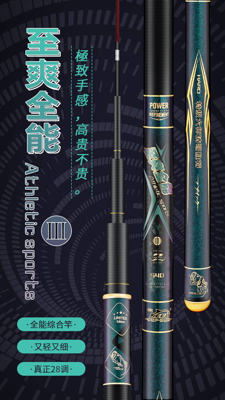 客友鱼竿 28调鱼竿综合竿休闲野钓手竿渔具 3.