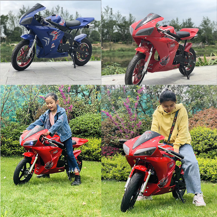 49cc四冲程迷你摩托车儿童小跑车小趴赛汽油小型中型电动车515岁二冲