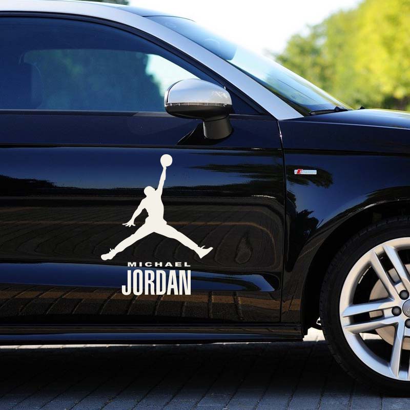 kook摩托车车贴纸电动车乔丹飞人签名23号搞笑个性贴纸 nba标志 高25*