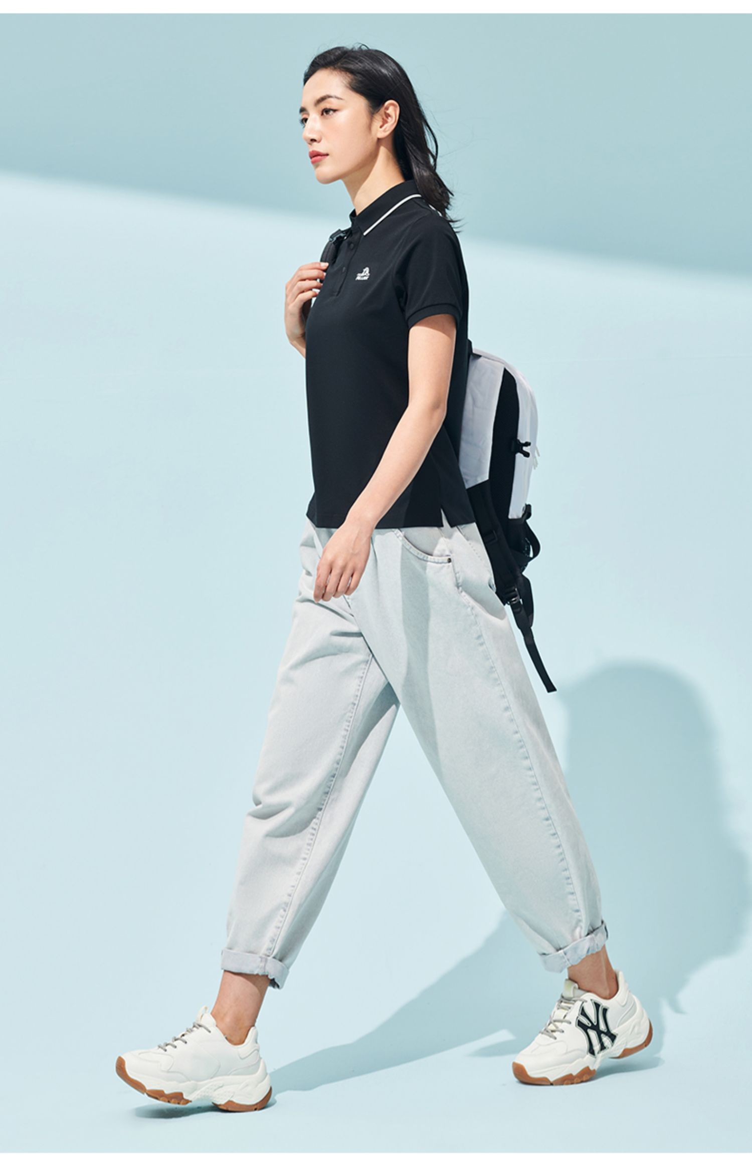 伯希和户外休闲polo衫女 2021新款翻领百搭透气薄短袖运动健身t恤 矅