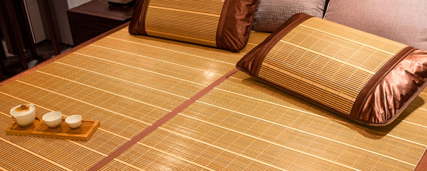 竹席凉席18m床夏季双面可折叠单人冬夏两用15米12席子生态炭化席无