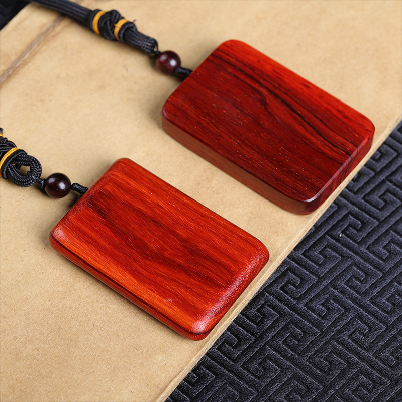 鼎盛福印度小叶紫檀金星平安无事牌红木挂件刻字木牌腰牌吊坠车挂饰木