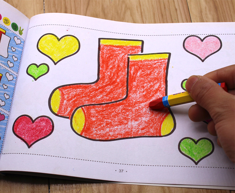 儿童涂色书宝宝学画画本简笔画启蒙学习绘画书籍幼儿园创意美术教材书