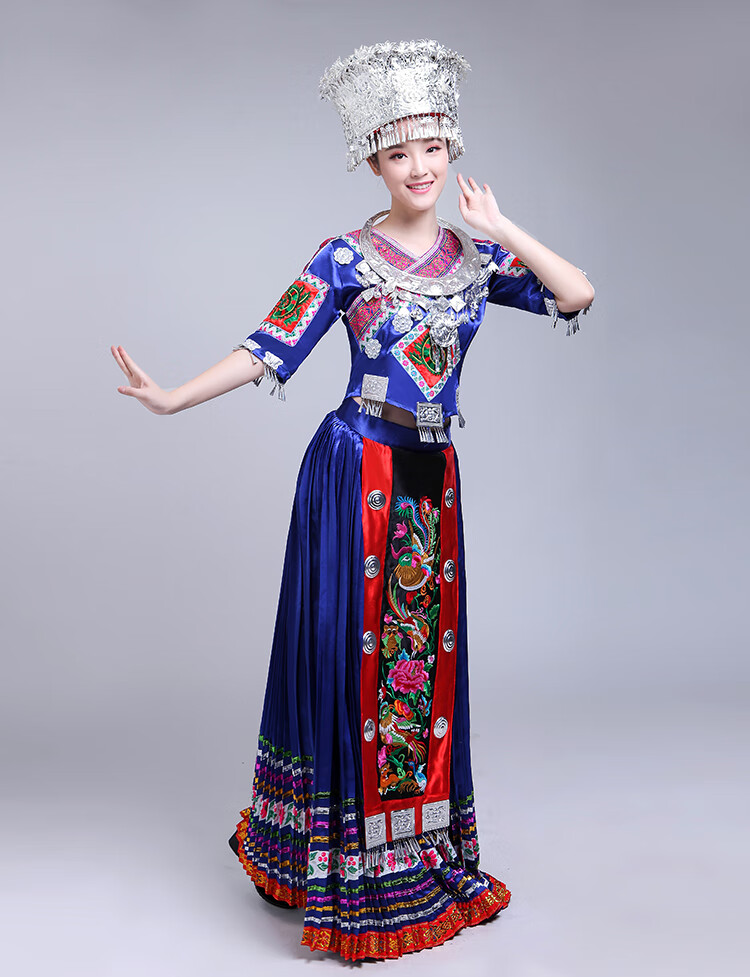 贵州苗族衣服女苗族服装土家族湘西贵州演出服女56个少数民族舞蹈苗家