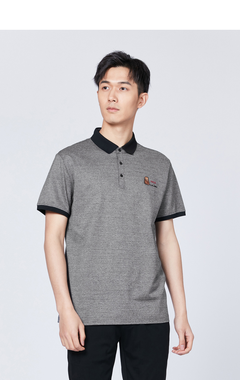 1%商务t恤2021夏季新品保罗t恤 黑灰(20xtx1031y) 180/96a