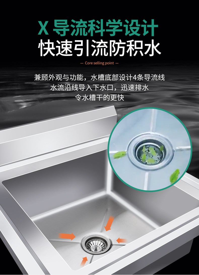 理线家家用不锈钢水槽带支架厨房洗菜盆洗手盆洗碗池水池商用70 70 80cm单槽特厚款 图片价格品牌报价 京东