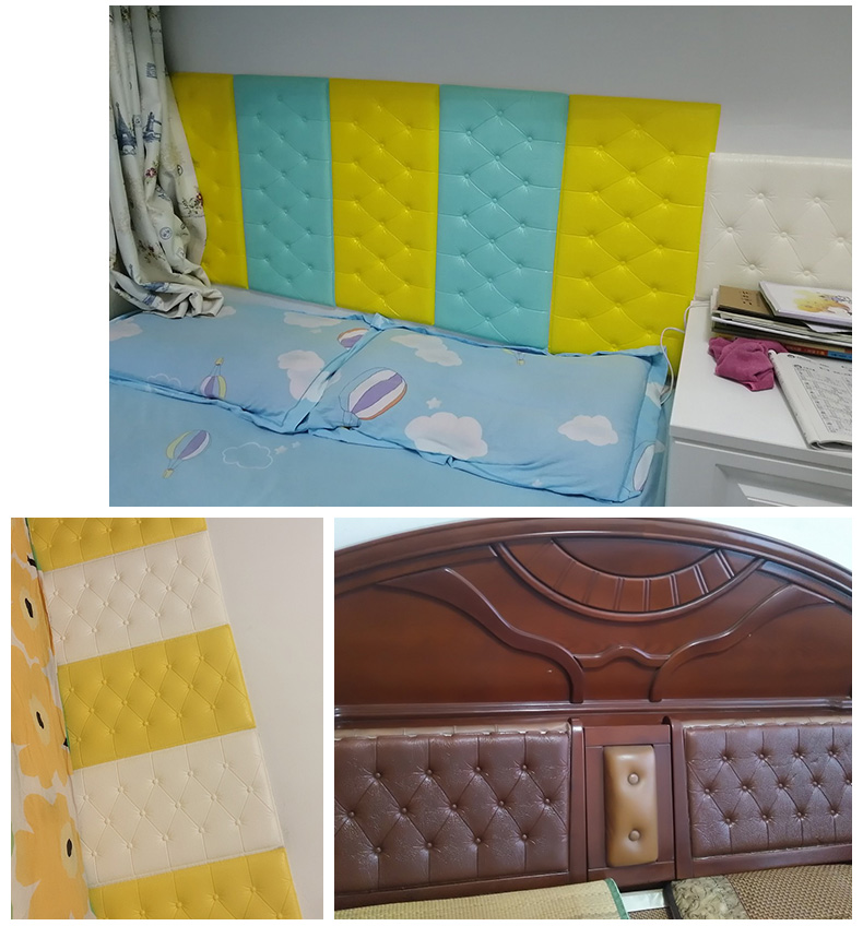 加厚床头板软包自粘榻榻米墙围3d立体墙贴炕围靠背垫防撞墙贴强胶加厚